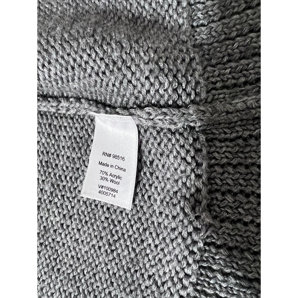 Coldwater Creek Women Sweater Large Gray Full Zip Wool Blend Lagenlook - Picture 8 of 9